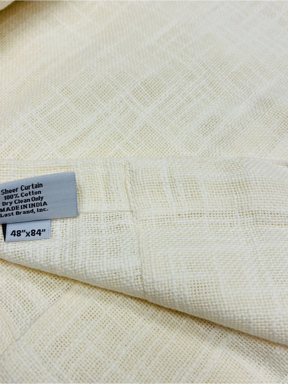 QUINCE Set Of 2 48x84 Cotton Sheer Curtains Ivory 9715
